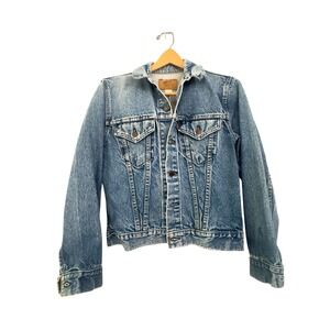 Vintage 70s Levi's Trucker Jacket Shashiko Cotton Denim‎ Small